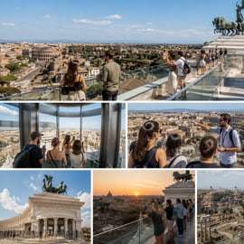 Rome: ticket voor de panoramische lift van het Monument van Victor Emanuel II met audiogids