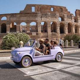 Fiat 500 tour Rome in een klassieke auto langs de Gianicolo