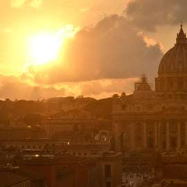Golfkartour door Rome bij zonsondergang en uitkijkpunt