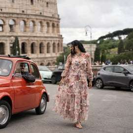 Fiat 500 tour Rome in een klassieke auto langs de Gianicolo
