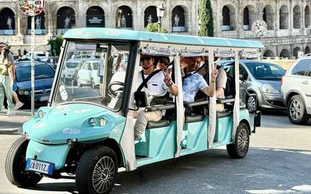 Rome: Golf Cart Tour met ambachtelijke gelato proeverij