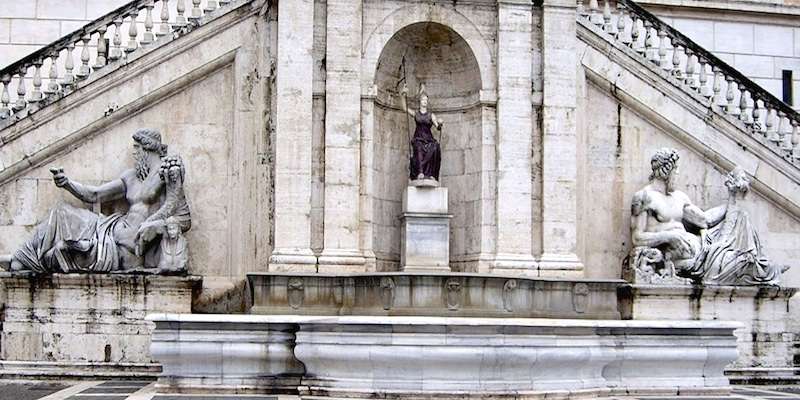 Fountain of the Goddess Roma in Piazza del Campidoglio
